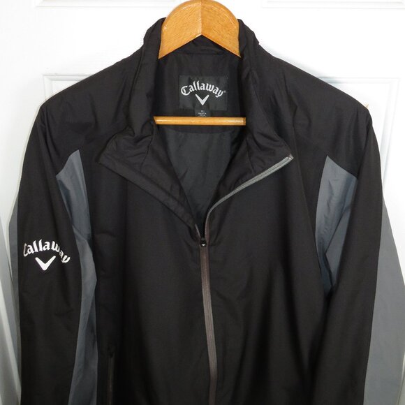 Callaway Golf Men’s Windbreaker Jacket Full Zip Black/Gray Big Logo Size XXL - Picture 3 of 6